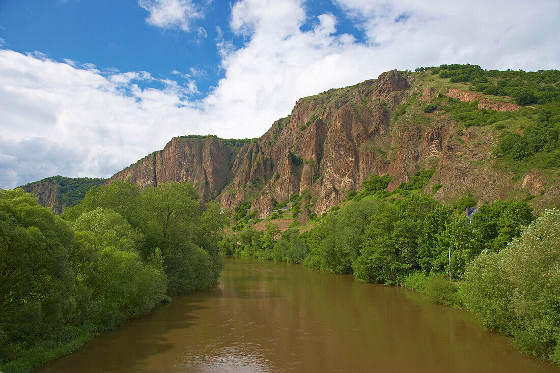 Rotenfels at river river Nahe, Bad Munster am Stein-Ebernburg, Rhineland-Palatinate, Germany