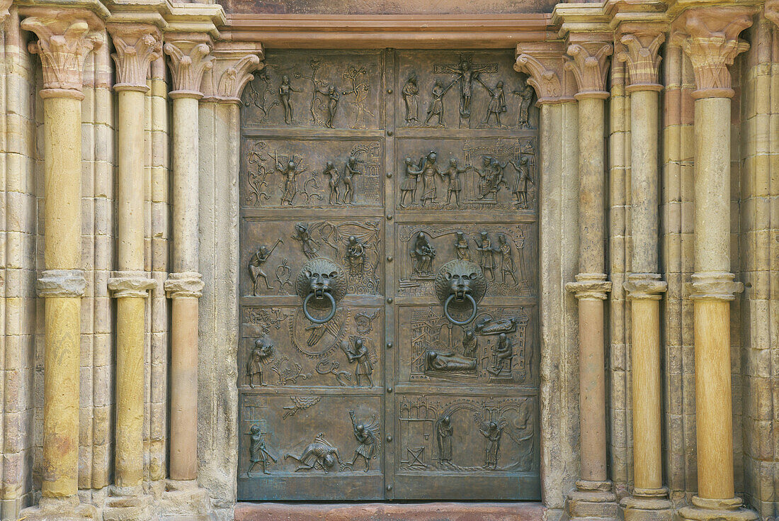 Main portal of St. Paulus, Worms, Rhenish Hesse, Rhineland-Palatinate, Germany, Europe