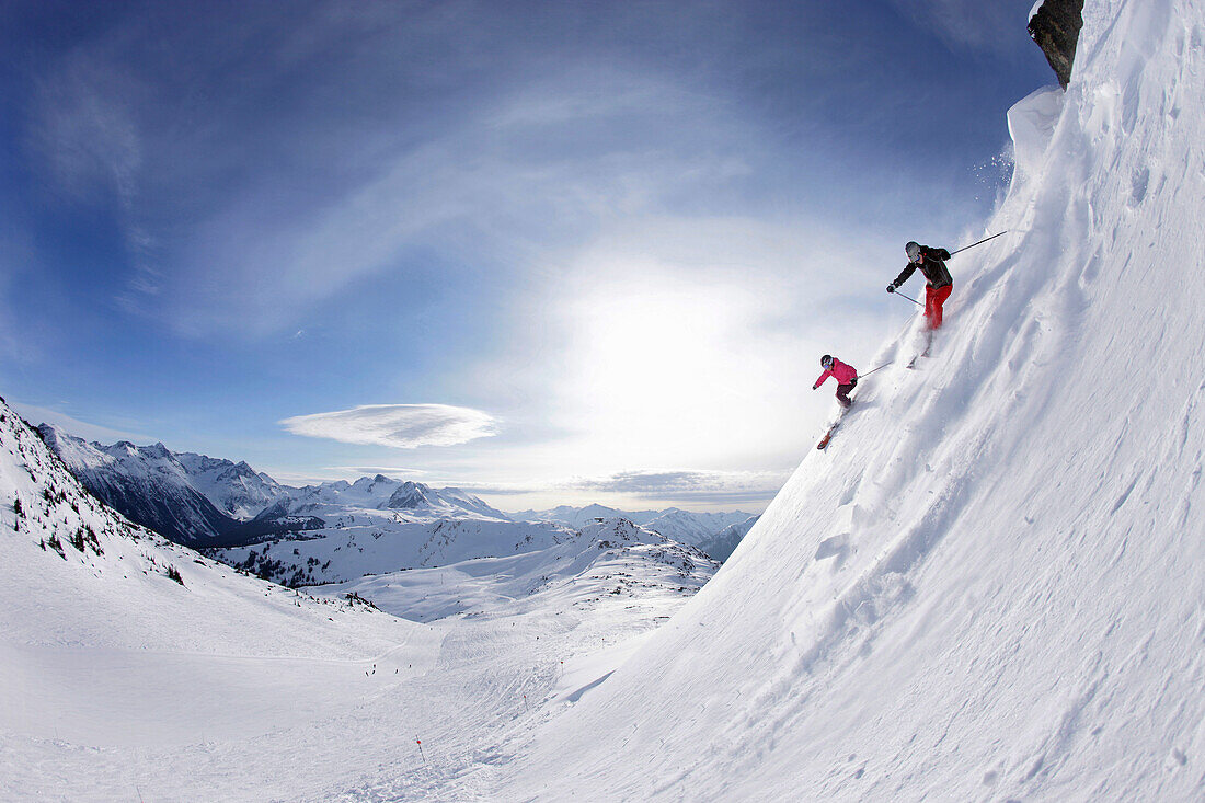 Skifahrer, Symphony Bowl, Whistler, British Columbia, Kanada