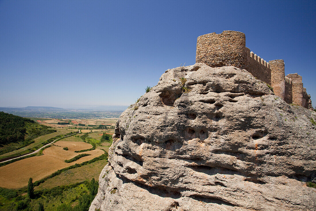 Castillo de Clavijo, Burg bei Logrono, Camino Frances, Jakobsweg, Camino de Santiago, Pilgerweg, UNESCO Welterbe, europäischer Kulturweg, La Rioja, Nordspanien, Spanien, Europa