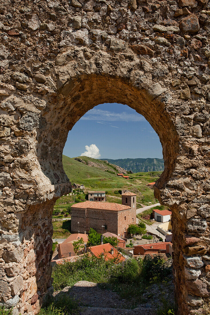 Castillo de Clavijo, Blick vom Burg, bei Logrono, Camino Frances, Jakobsweg, Camino de Santiago, Pilgerweg, UNESCO Welterbe, europäischer Kulturweg, La Rioja, Nordspanien, Spanien, Europa