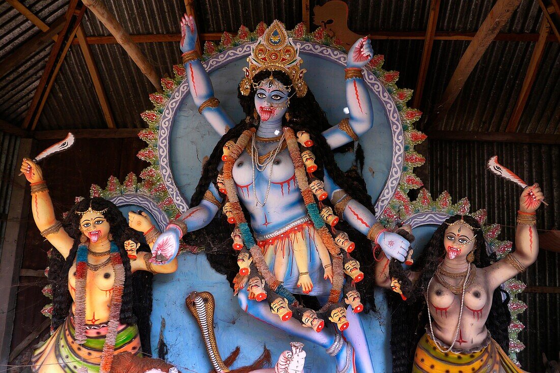 BANGLADESH Statue of Kali, Hindu goddess of destruction, Village of Pouli  PHOTO by SEAN SPRAGUE