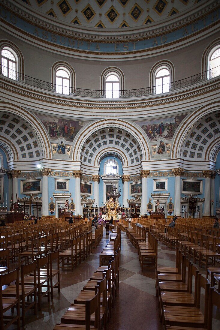 Malta, Central, Mosta, Mosta Dome church, interior