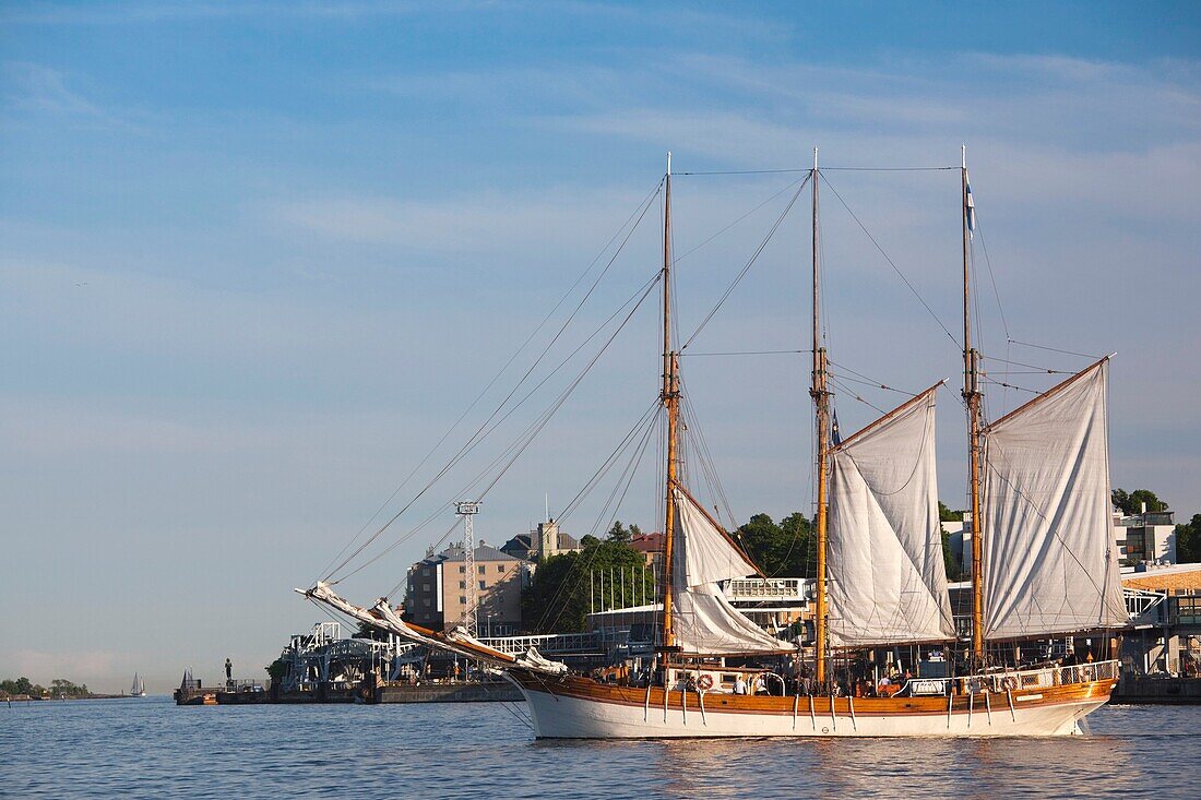 Finland, Helsinki, Helsinki Harbor, sailing ship