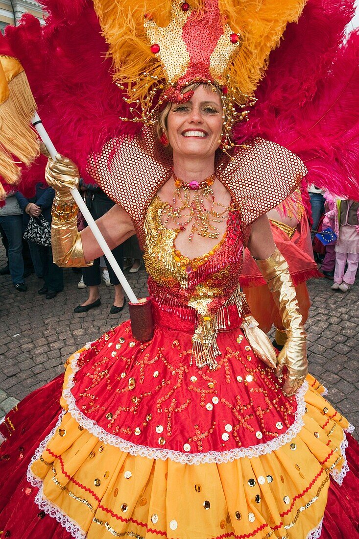 Finland, Helsinki, Helsinki Day Samba Carnaval in Senate Square, Senaatintori, NR