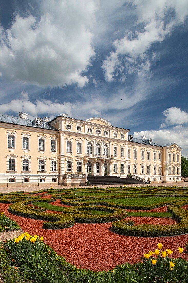 Latvia, Southern Latvia, Zemgale Region, Pilsrundale, Rundale Palace, b 1740, Bartolomeo Rastrelli, architect, exterior