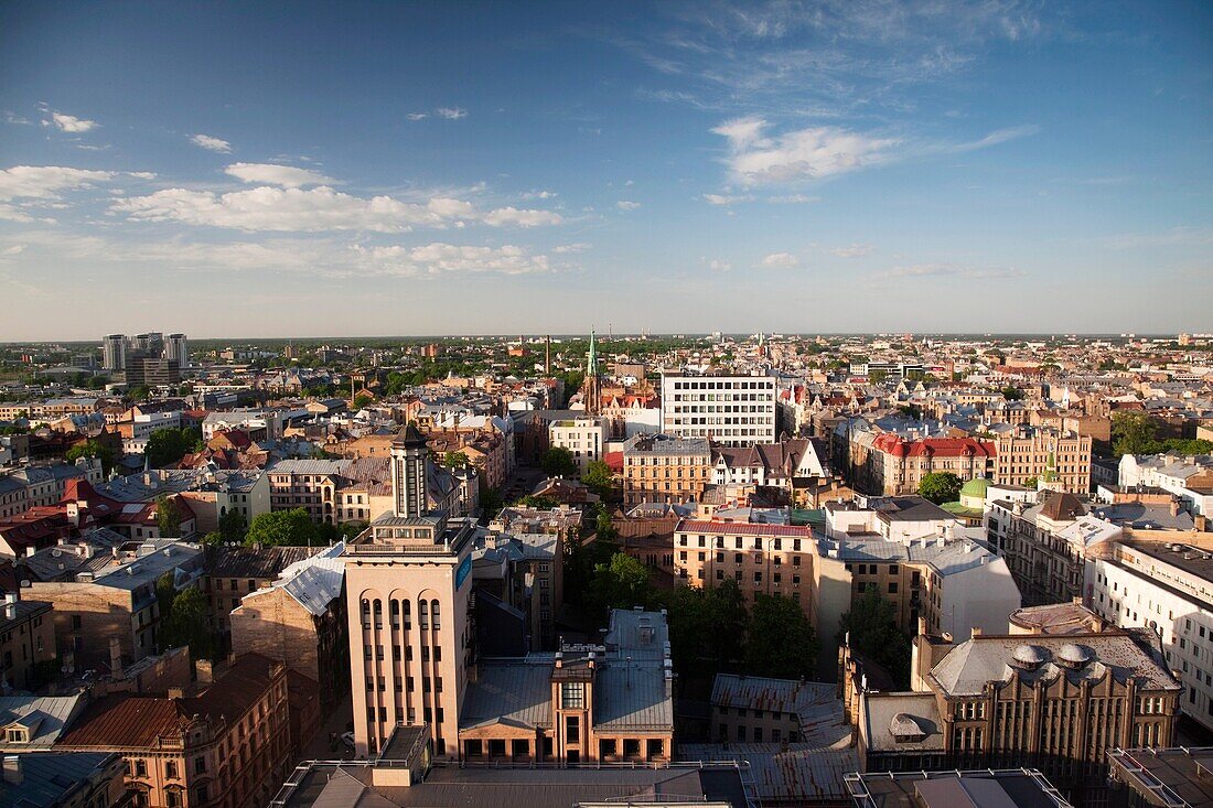 Latvia, Riga, elevated view of New Riga, late afternoon