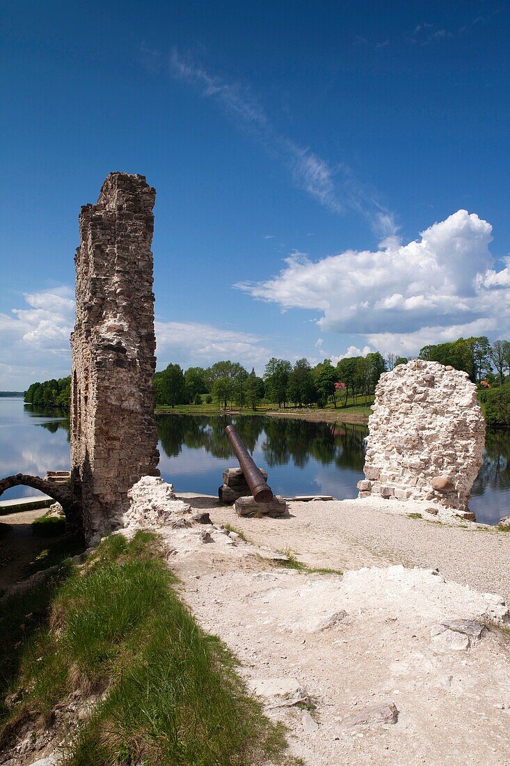 Latvia, Riga, Southeastern Latvia, Latgale Region, Daugava River Valley, Koknese, ruins of 13th century Knight's Castle