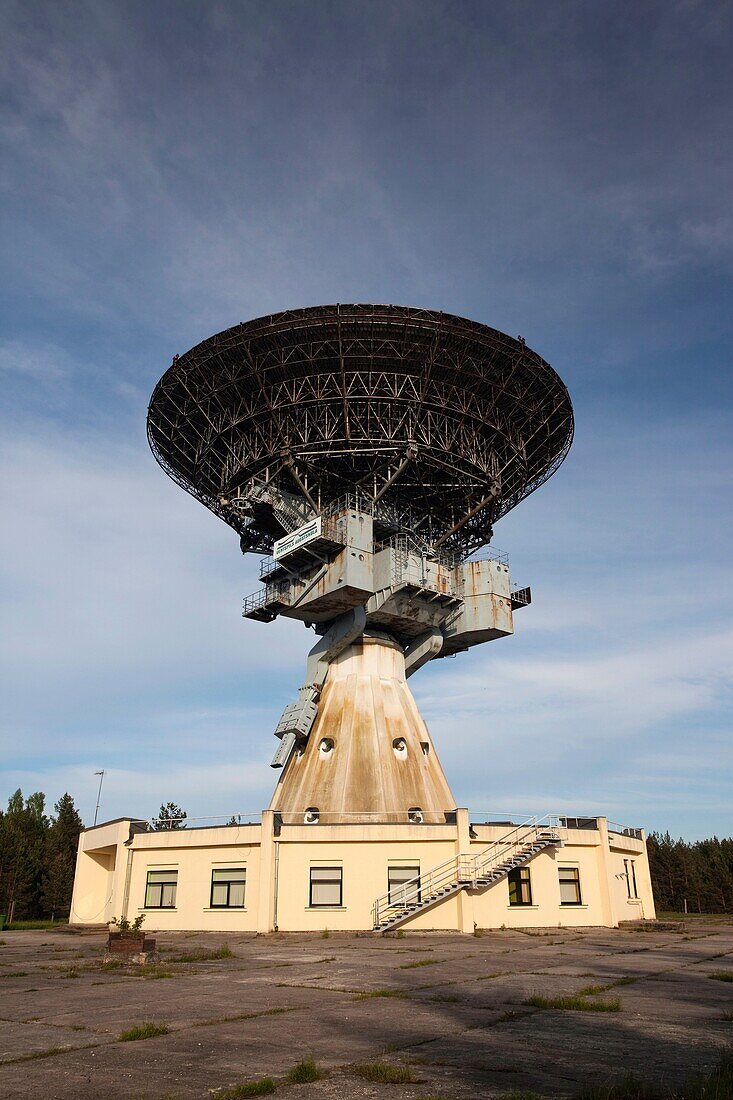 Latvia, Western Latvia, Kurzeme Region, Irbene, Ventspils International Radio Astronomy Centre, Soviet-era R-32, 600 ton radio spying telescope