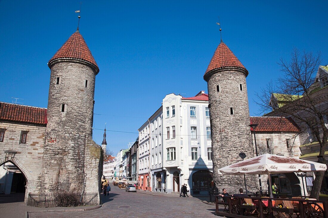 Estonia, Tallinn, Old Town, Viru Varav City Gate, Viru Street