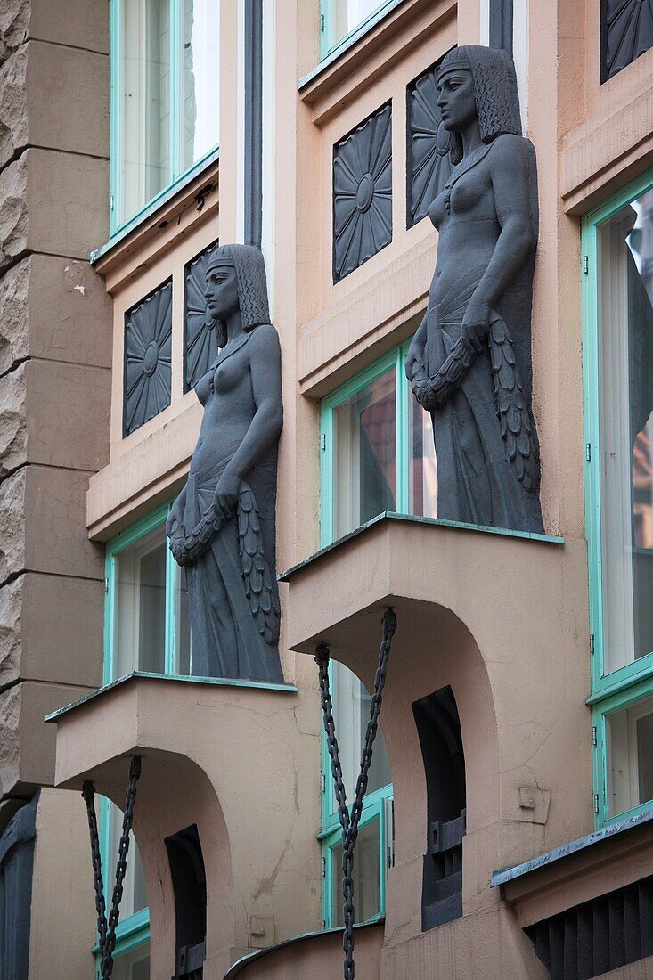 Estonia, Tallinn, Old Town, Art Nouveau-Jugendstil building detail