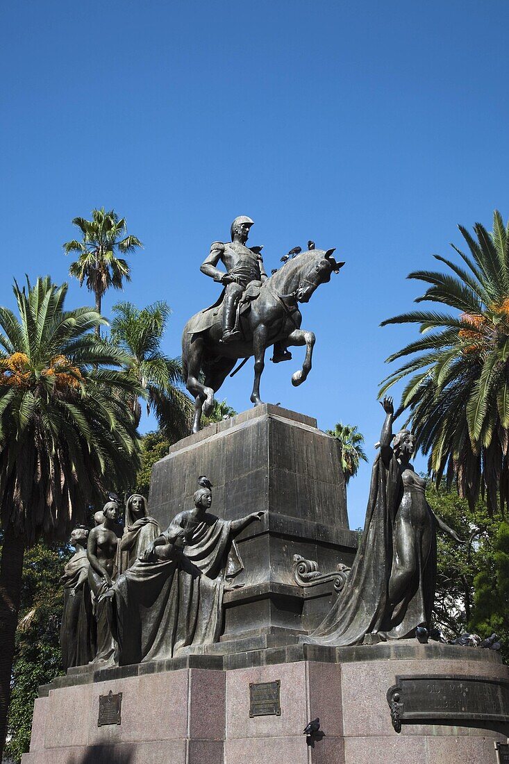 Argentina, Salta Province, Salta, Plaza 9 de Julio, statue to General Jose de Arenales