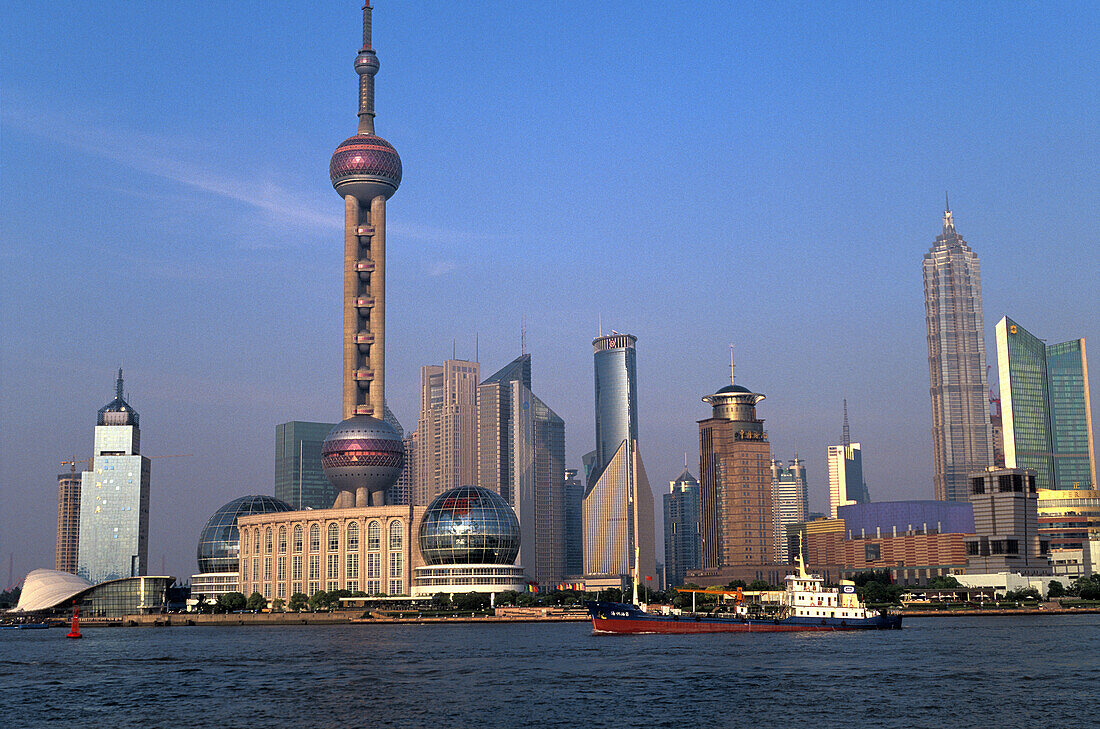 View of Pudong from the Bund, Hangpu river, Shanghai, China