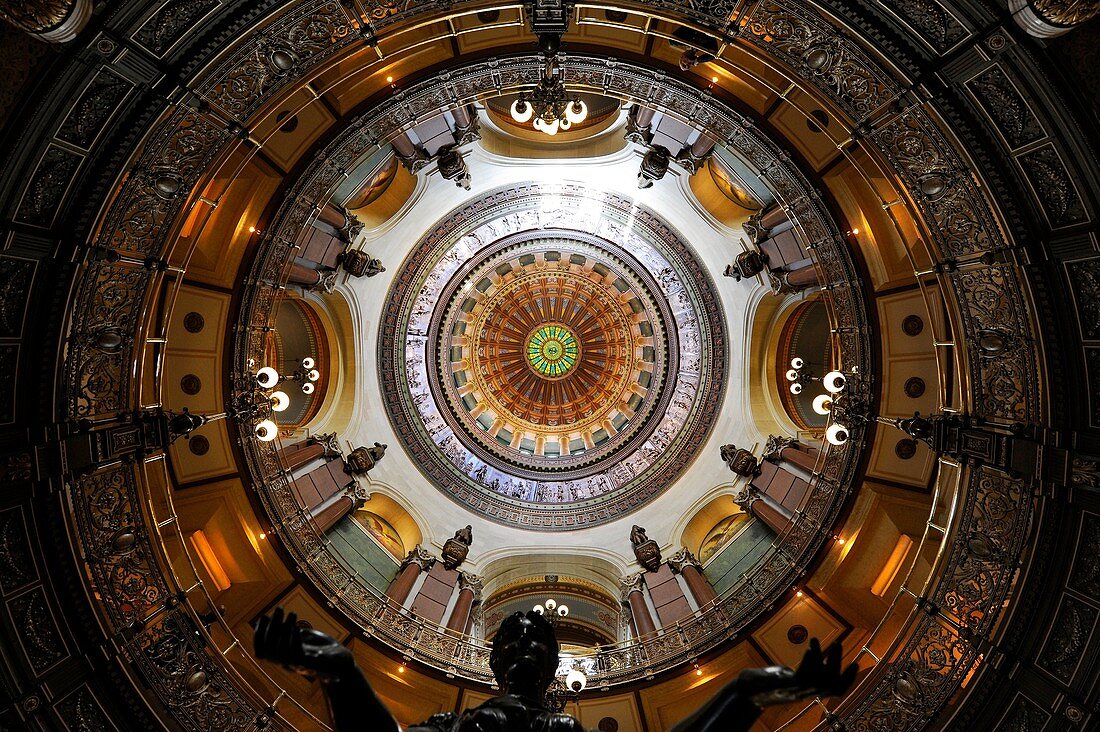Interior Dome of Illinois State Capitol Springfield