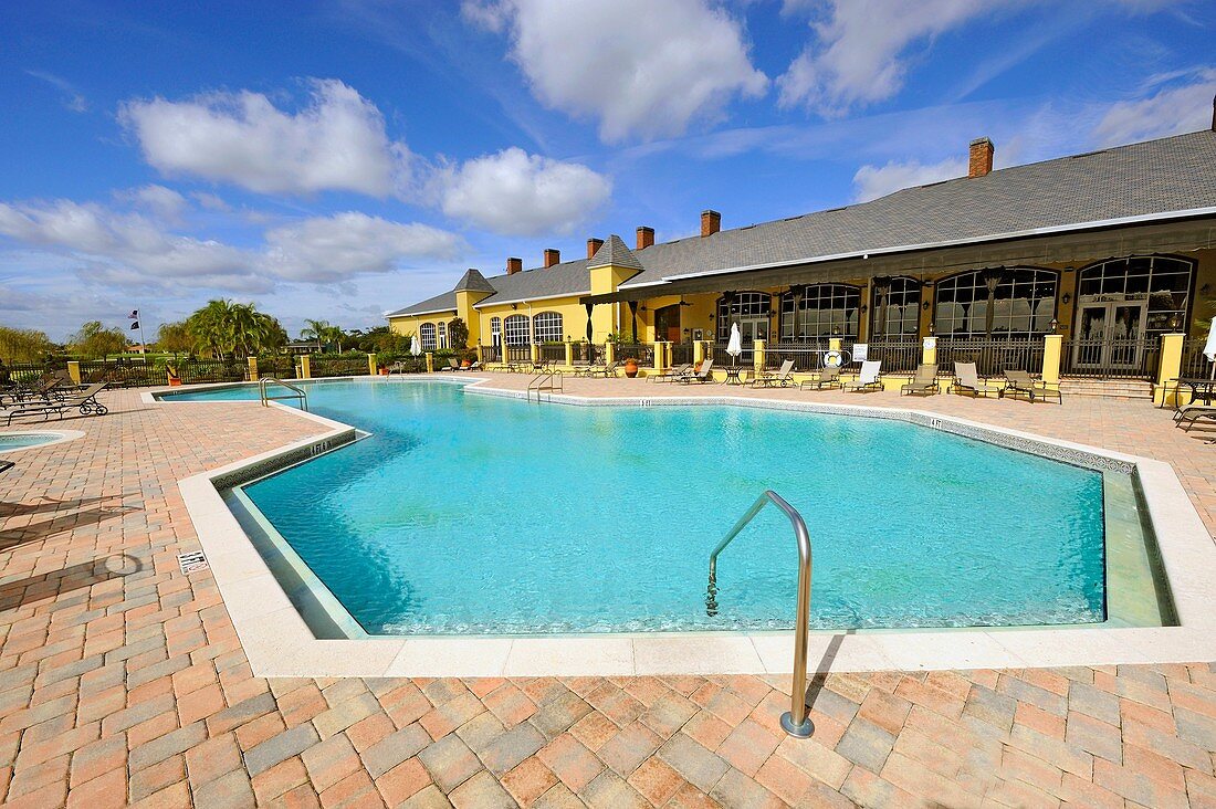 Swimming pool in a senior retirement community Lake Wales Florida