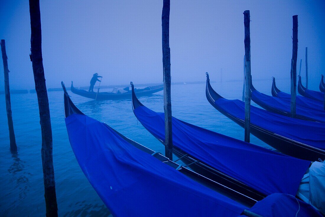 Fog in Canal, Venice, Italy