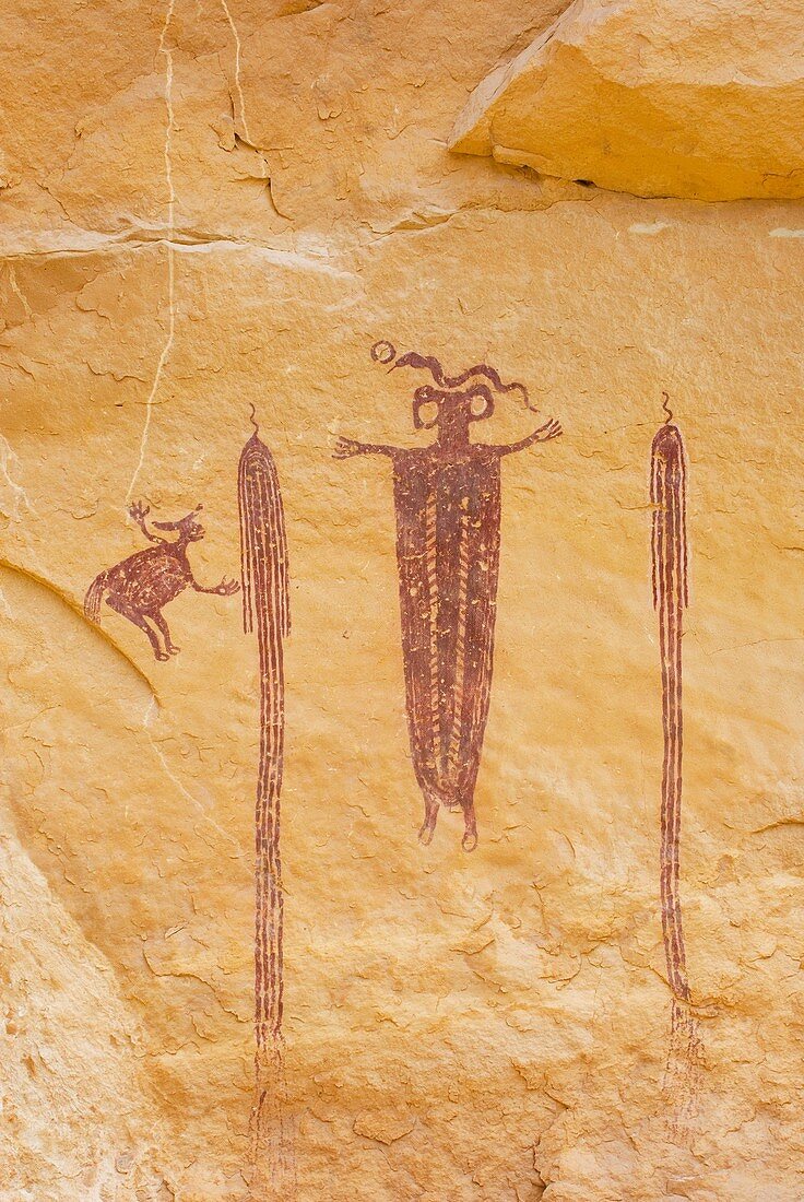 Head of Sinbad barrier style pictographs San Rafael Swell Utah