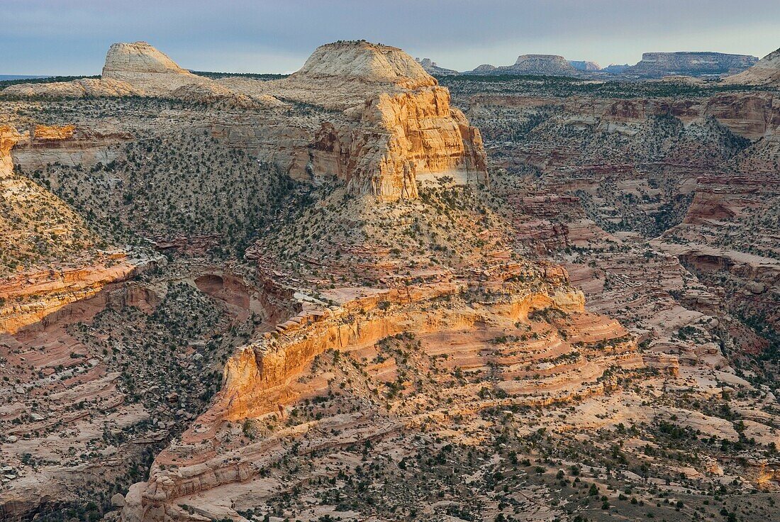 Sunset over buttes and mesas of Little Grand Canyon, San Rafael Swell Utah