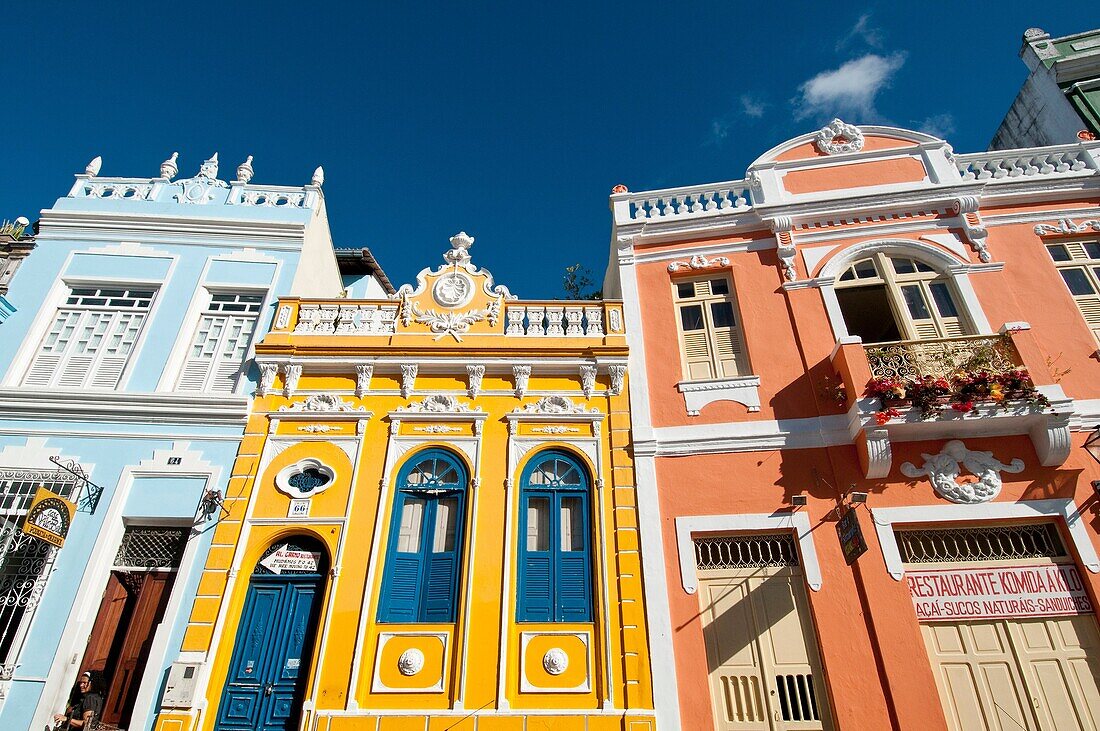 Colonial Buildings on Rua do Carmo, Pelourinho Old quarter, Salvador de Bahia, Brasil