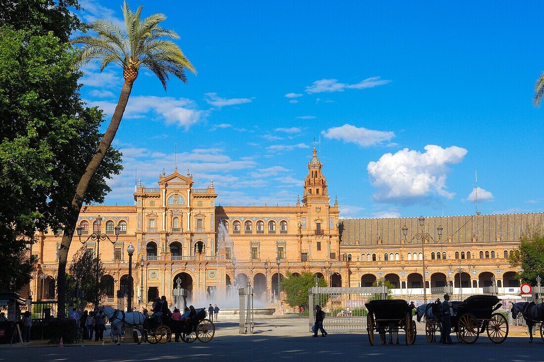 Plaza de España in Maria Luisa Park, Seville. Andalusia, Spain