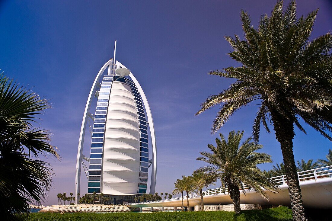 Burj Al Arab Hotel designed to resemble a billowing sail, Dubai, United Arab Emirates