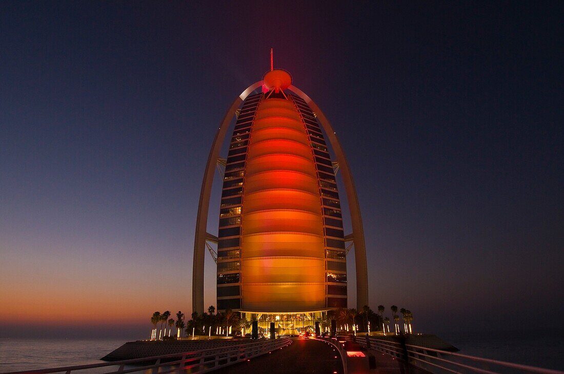 Burj Al Arab Hotel designed to resemble a billowing sail, Dubai, United Arab Emirates