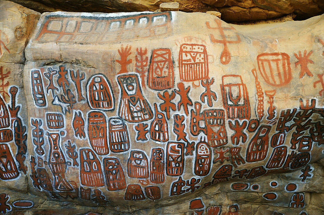 Circumcision cave painting, Songo, Dogon Country, Mali
