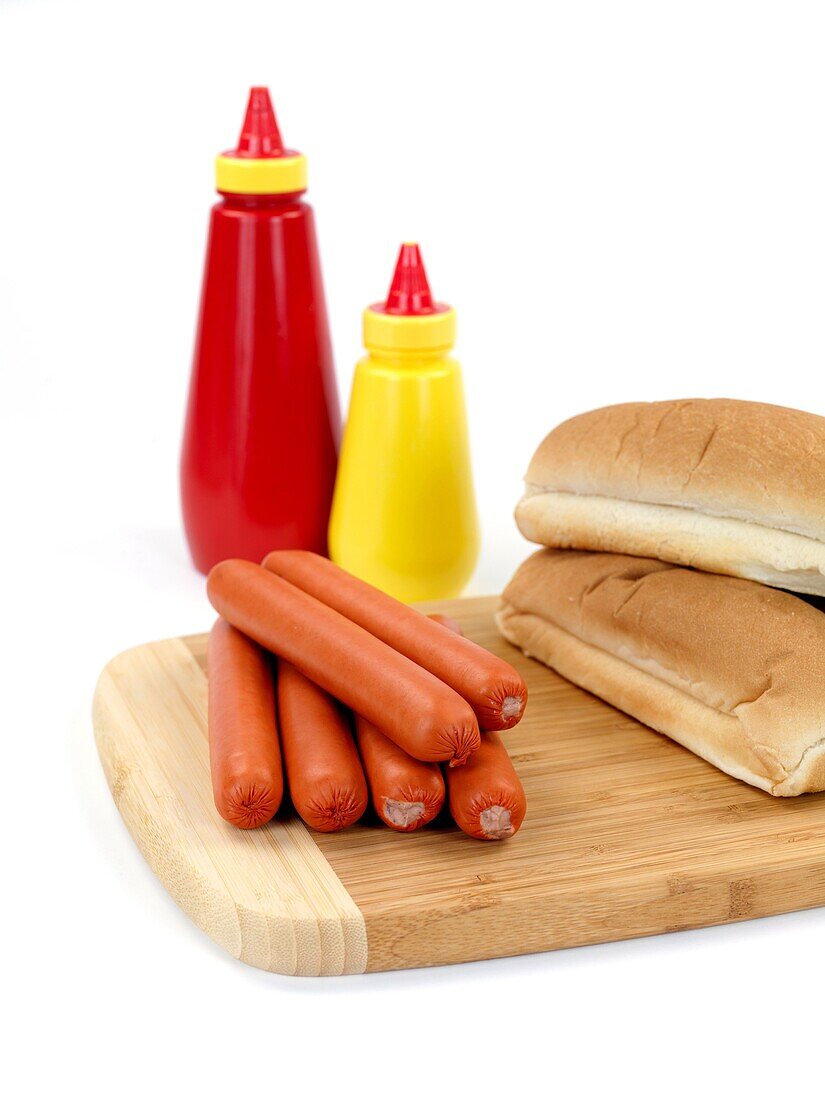 sausages isolated against a white background
