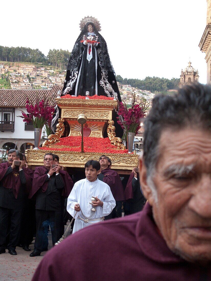 Holy Week procession in Cusco, Peru
