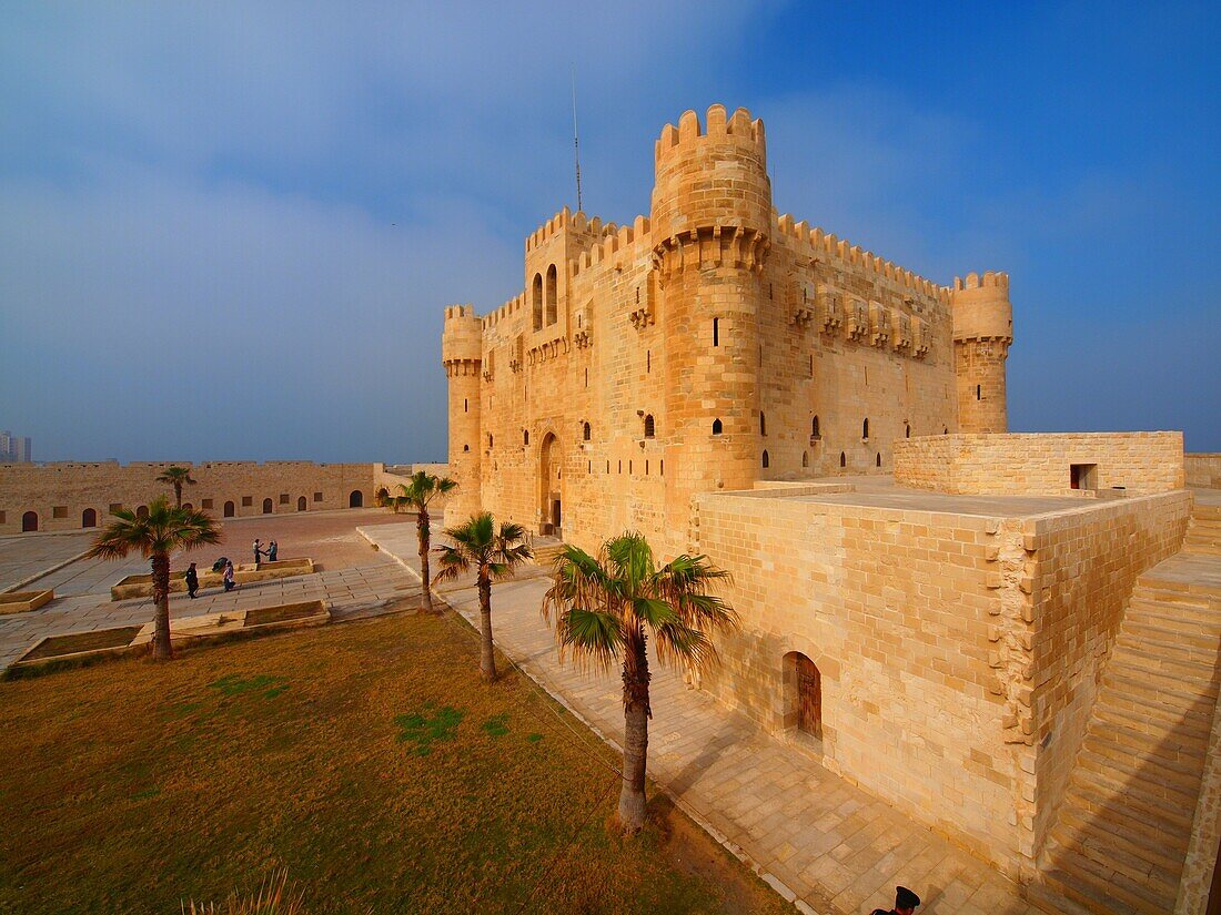 Fortaleza de Qaitbay (antiguo emplazamiento del Faro), Alejandría, Egipto