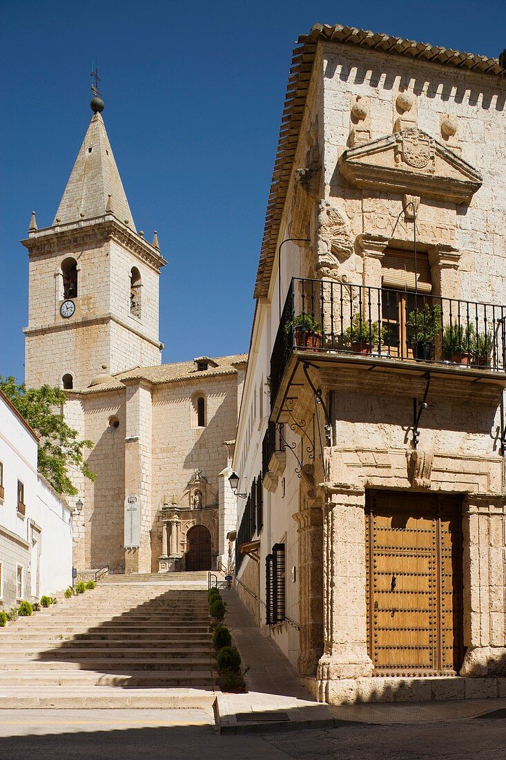 El Salvador church and blasoned manor, La Roda, Albacete province, Castilla la Mancha, Spain