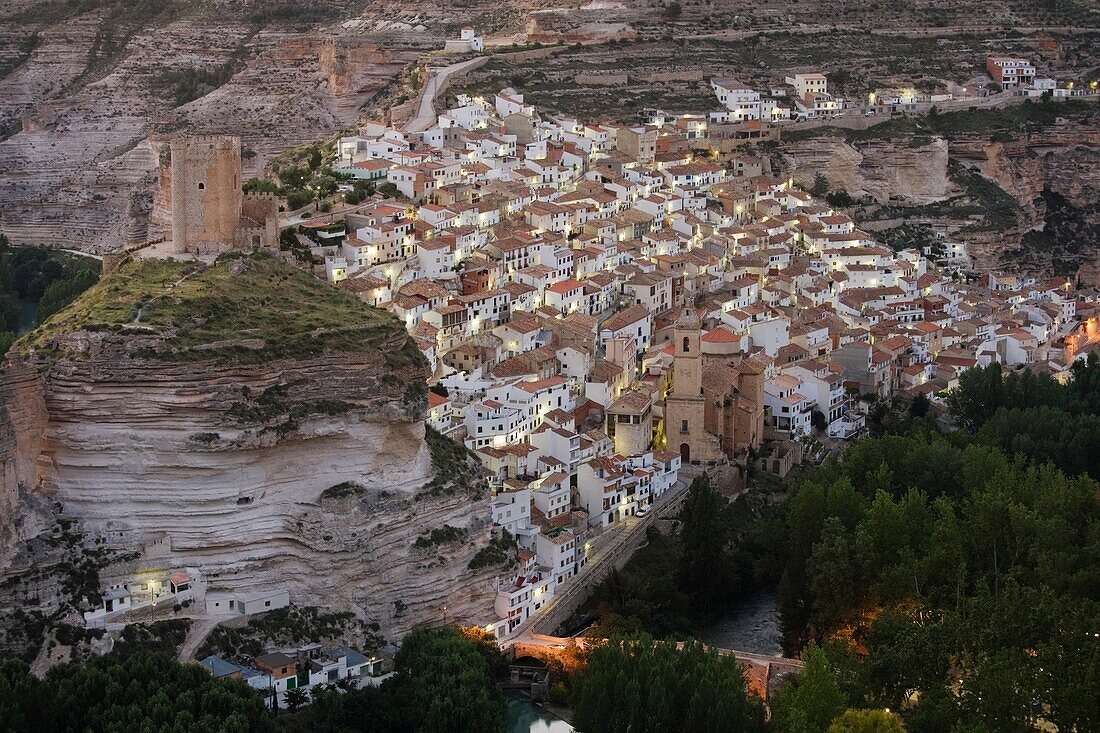 Castle and village, Alcalá de Júcar, Albacete province, Castilla la Mancha, Spain