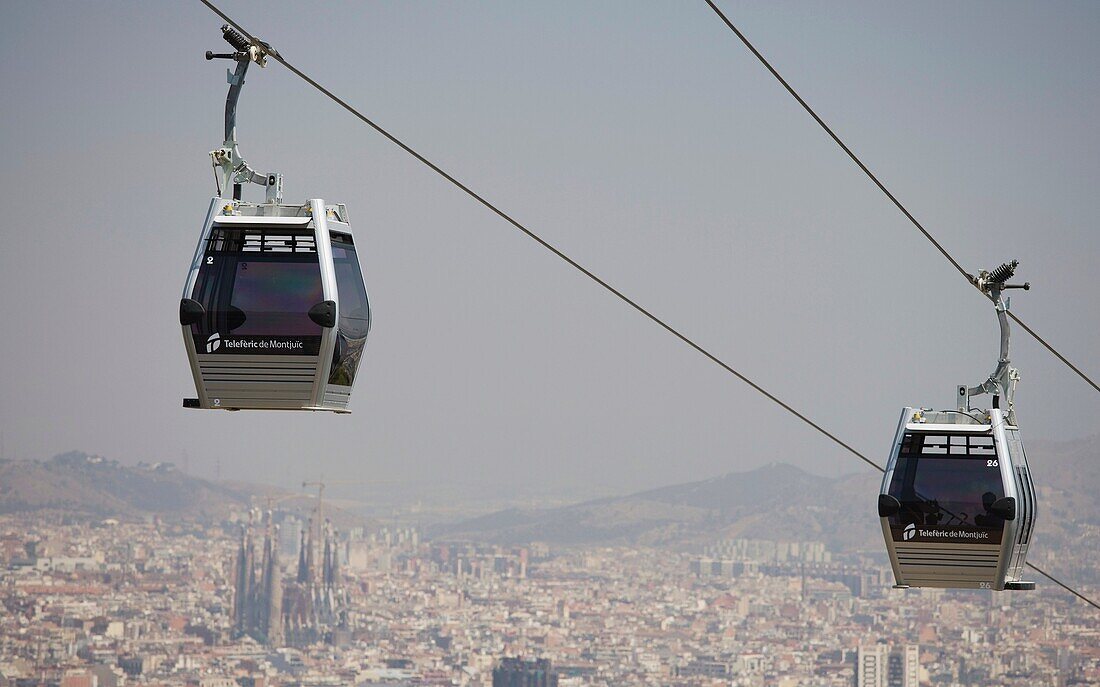 Barcelona, general view from Montjuich, Barcelona, Catalonia, Spain