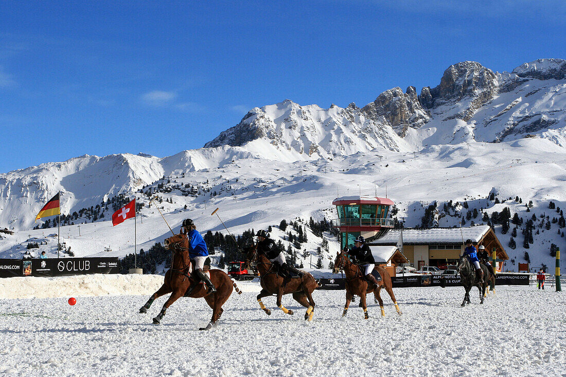 Polo Match, France Vs Russia, At The Altiport, Courchevel Ski Resort At 1850 Meters, Savoy (73), France