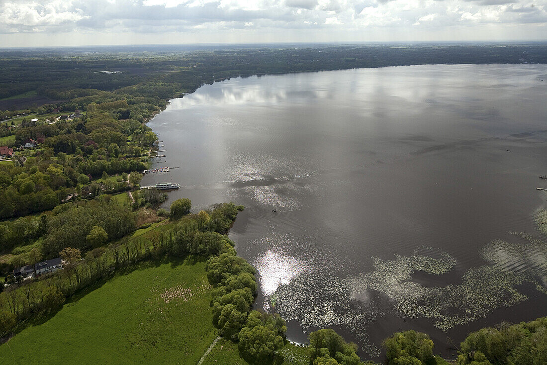 Aerial view of Zwischenahn Lake, near Bad Zwischenahn, Lower Saxony, Germany