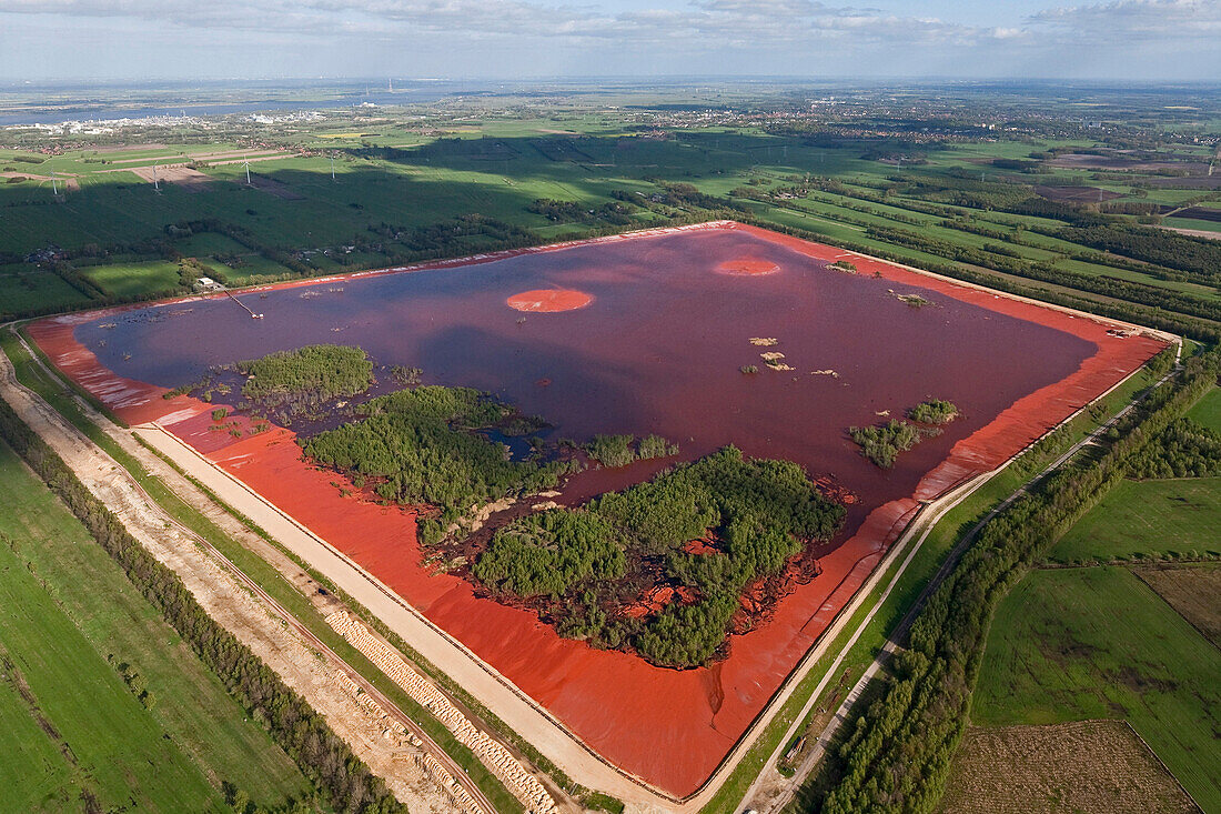 Rotschlammdeponie, Bützflethermoor, Stade, Niedersachsen, Deutschland