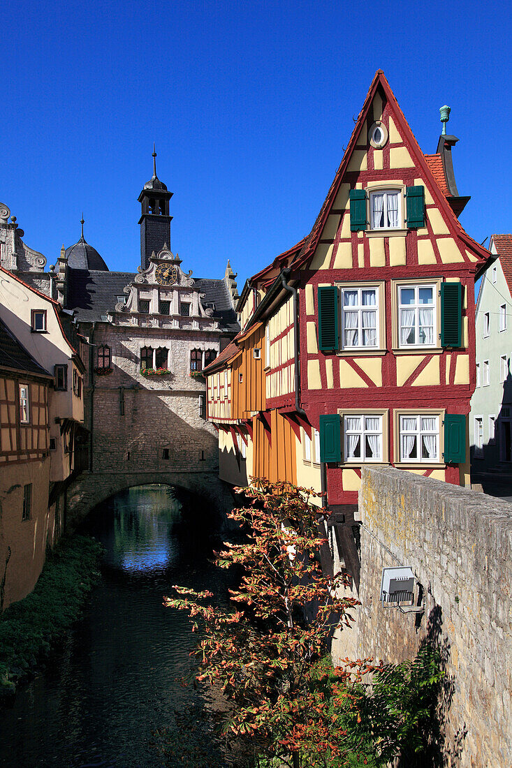 Malerwinkelhaus und Stadttor, Marktbreit, Franken, Bayern, Deutschland