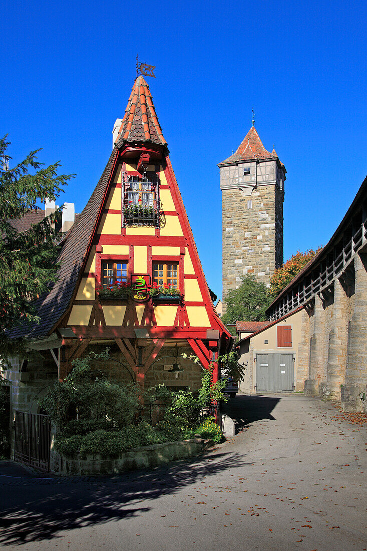 Gerlachschmiede and Rödertor, Rothenburg ob der Tauber, Tauber valley, Romantic Road, Franconia, Bavaria, Germany