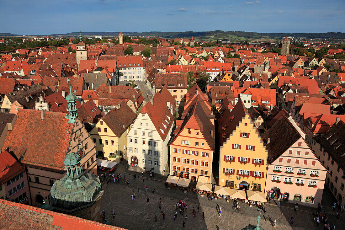 Cityscape, Rothenburg ob der Tauber, Franconia, Bavaria, Germany