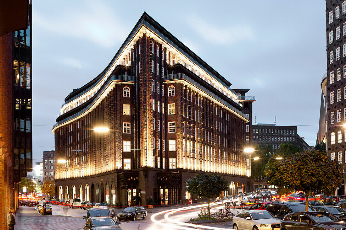Chilehaus, architect  Fritz Höger, Kontorhaus, Kontorhaus quarter, Hanseatic City of Hamburg, Germany, Europe