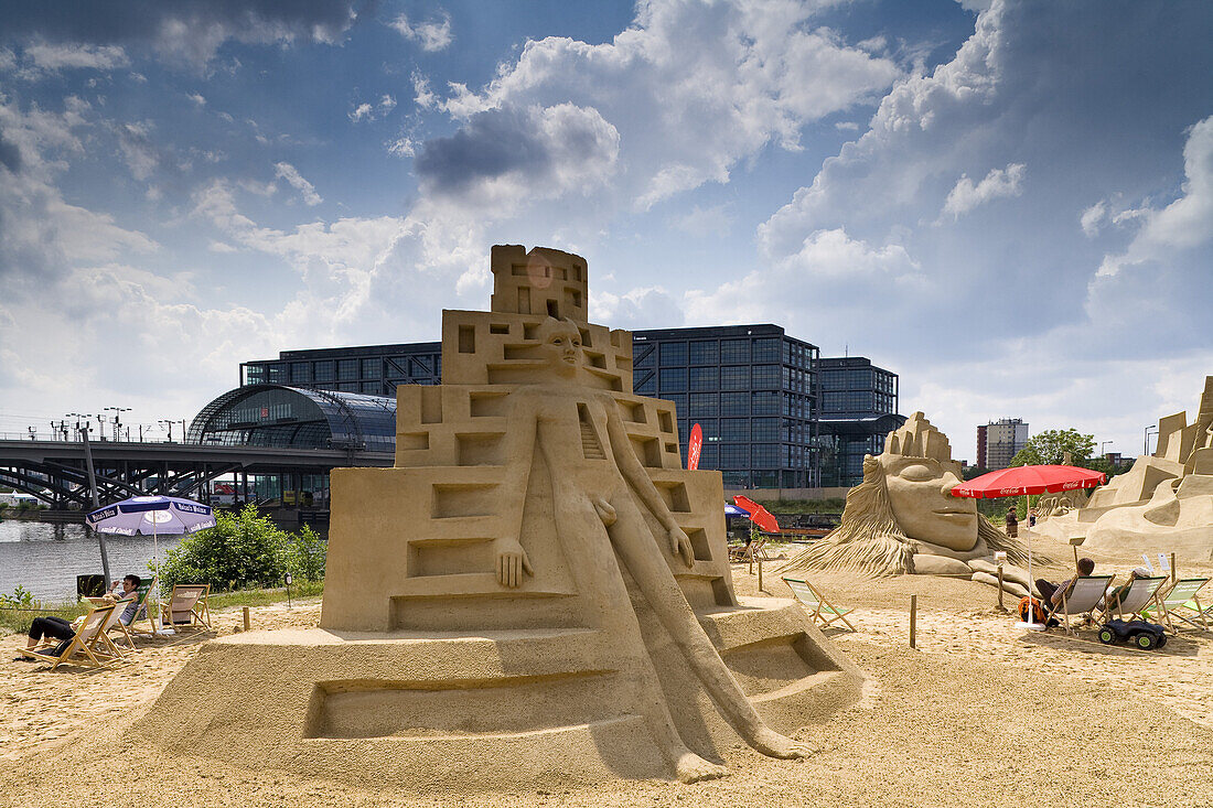 International sand sculpture festival in Berlin at Berlin central station, Berlin, Germany, Europe