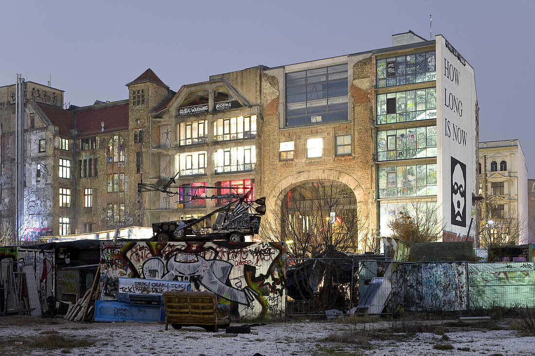 Art and culture centre Tacheles in the evening, Oranienburger street, Berlin, Germany, Europe