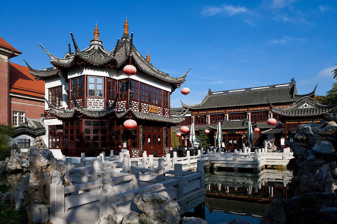 Chinesisches Teehaus Yu Garden, Hansestadt Hamburg, Deutschland, Europa