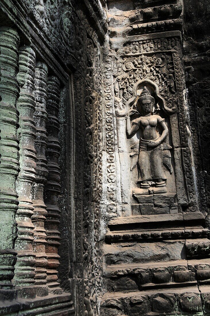 Relief of a Khmer Temple Dancer at Ta Promh Temple in Angkor