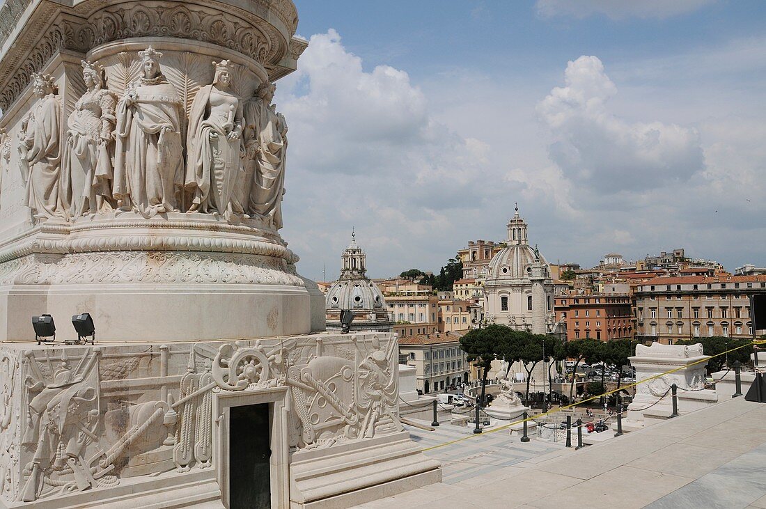 View to the Columna traiana in Rome