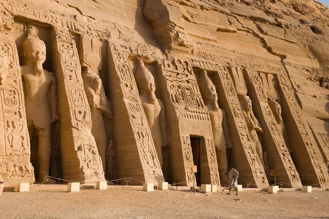 The Hathor Temple of Queen Nefertari at Abu Simbel in Egypt