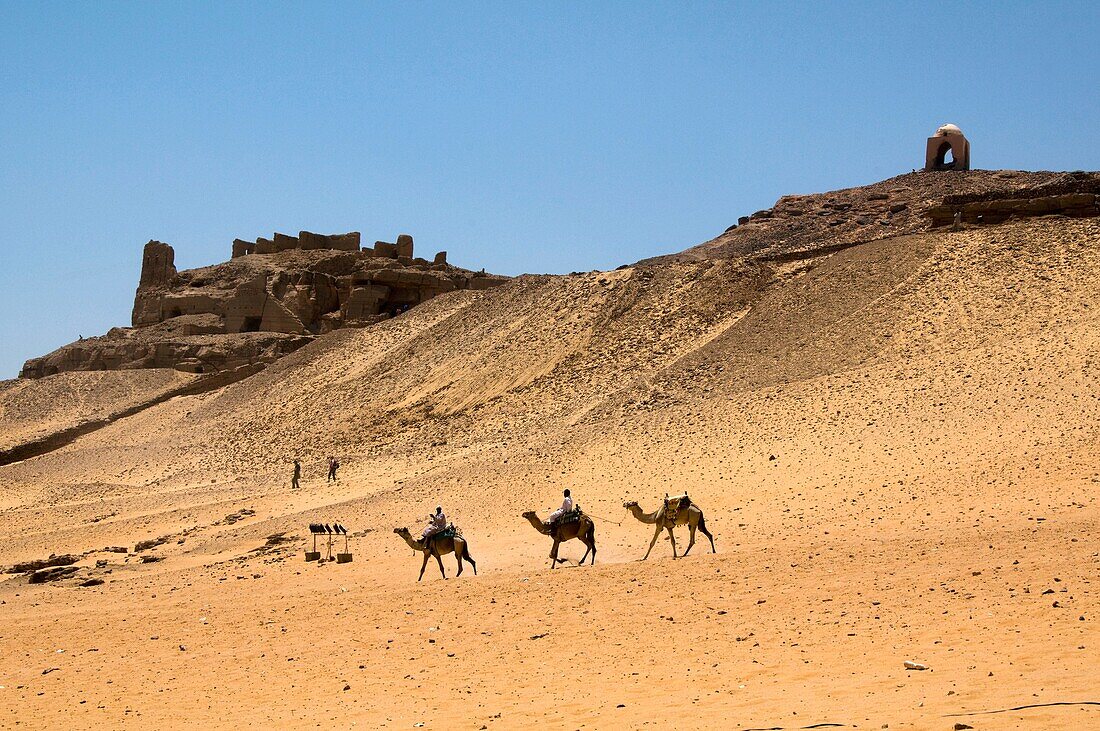desert scenery near the Tomb of the Nobles in Aswan Egypt