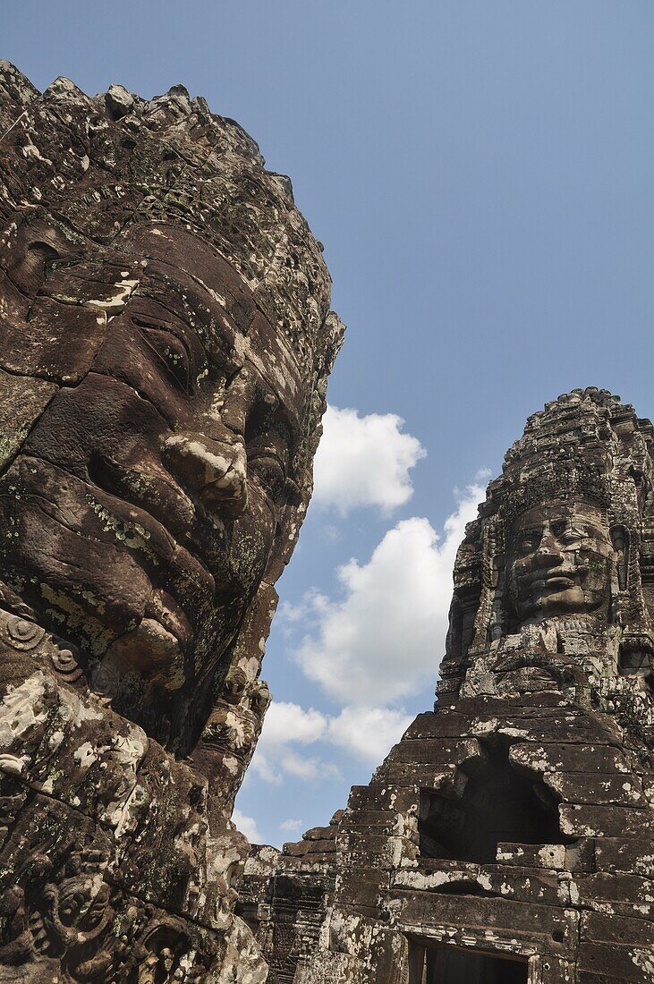 Angkor (Cambodia): statues at the Bayon