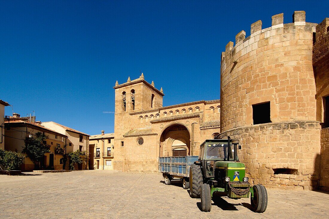 Castle and Nuestra Señora de La Muela, Monteagudo de las Vicarias, Soria province, Castilla Leon, Spain