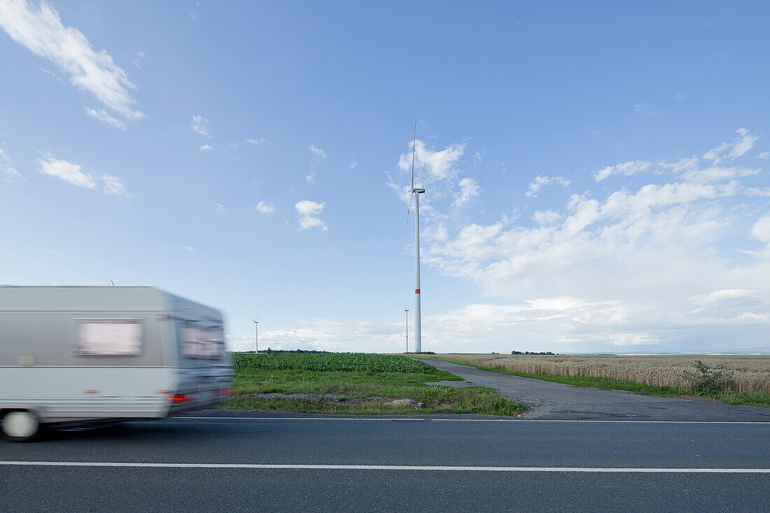 Windkraftanlagen, Biebelried, Unterfranken, Bayern, Deutschland